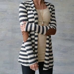 🍂☕stripped cardigan with elbow patches🍵🍂